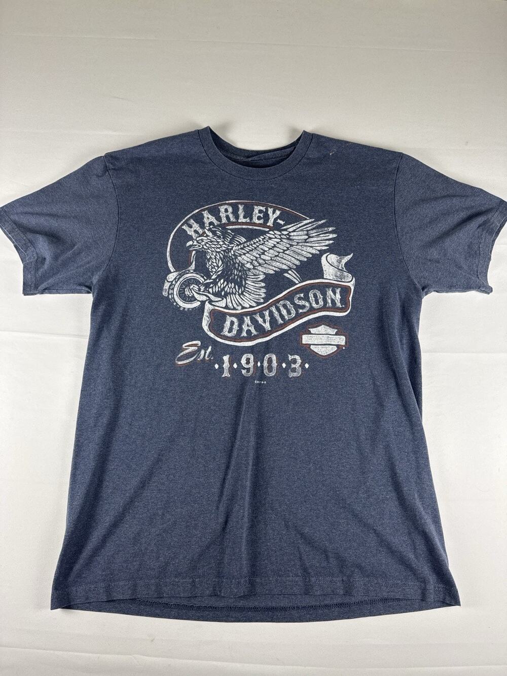 Harley-Davidson Est. 1903 Eagle Graphic T-Shirt Blue Men’s Medium Biker Tee